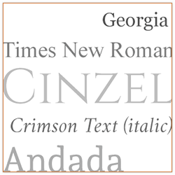 Fonts: serif